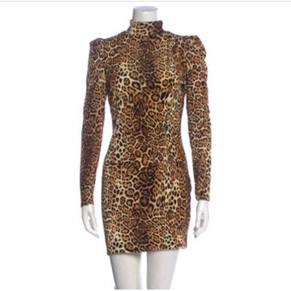 Generation Love Brown and Black Puff Sleeve Mini Dress